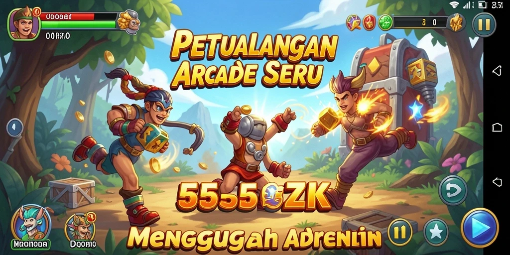 Tampilan gameplay seru di 555ZK dengan tantangan menegangkan.