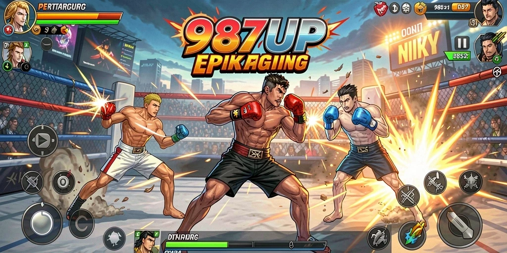 Tangkapan layar pertarungan seru di 987UP menunjukkan aksi mendebarkan.