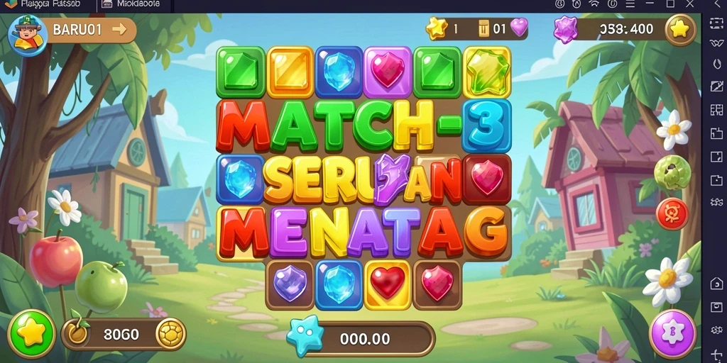 Tampilan gameplay menarik dari BARU01 dalam kategori Match-3.