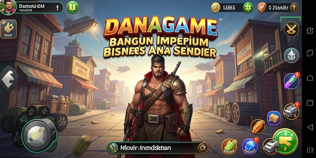 Tangkapan layar utama DANAGAME menunjukkan berbagai elemen gameplay Tycoon.