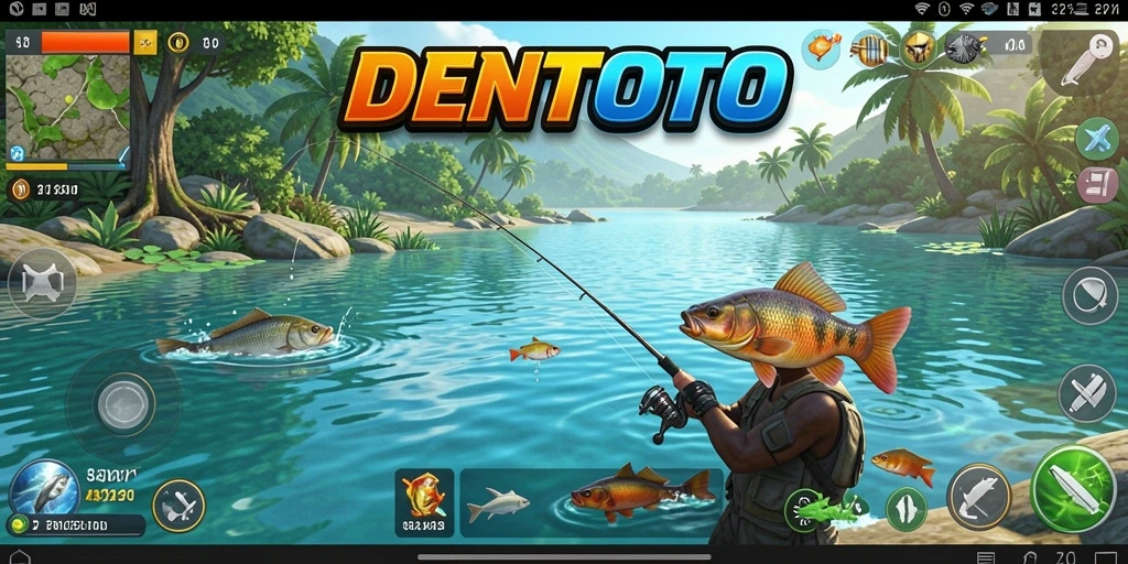 Gameplay memancing yang seru dan menantang di DENTOTO.