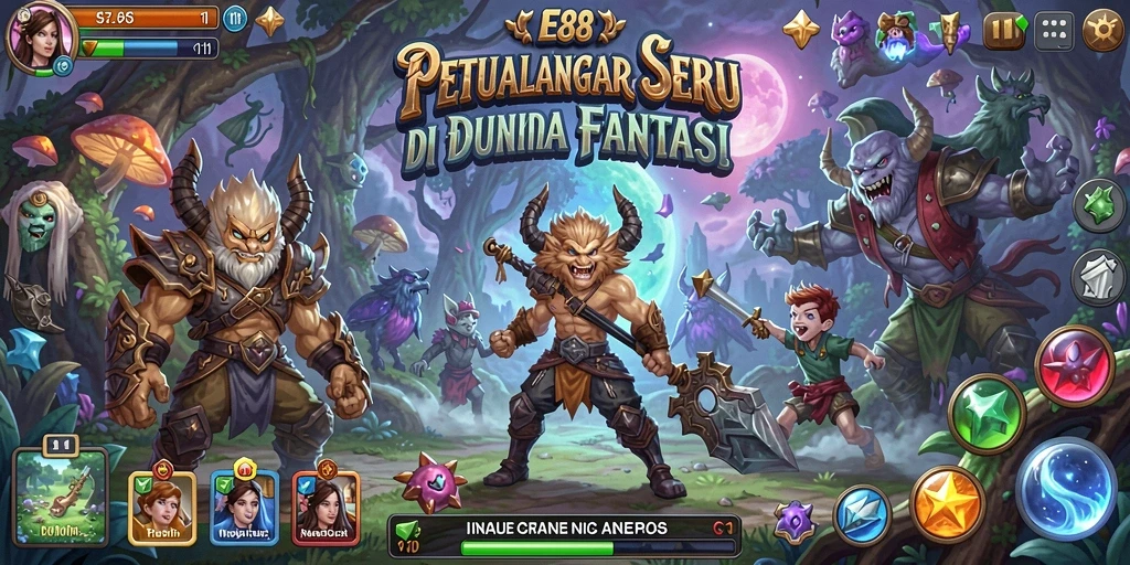 Tangkapan layar E88 menampilkan aksi seru dalam petualangan fantasi.