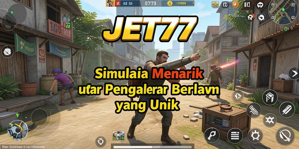 Tampilan gameplay menarik dari JET77 yang menunjukkan interaksi karakter.