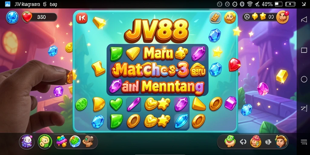 Tampilan gameplay JV88 yang menampilkan kombinasi item Match-3.
