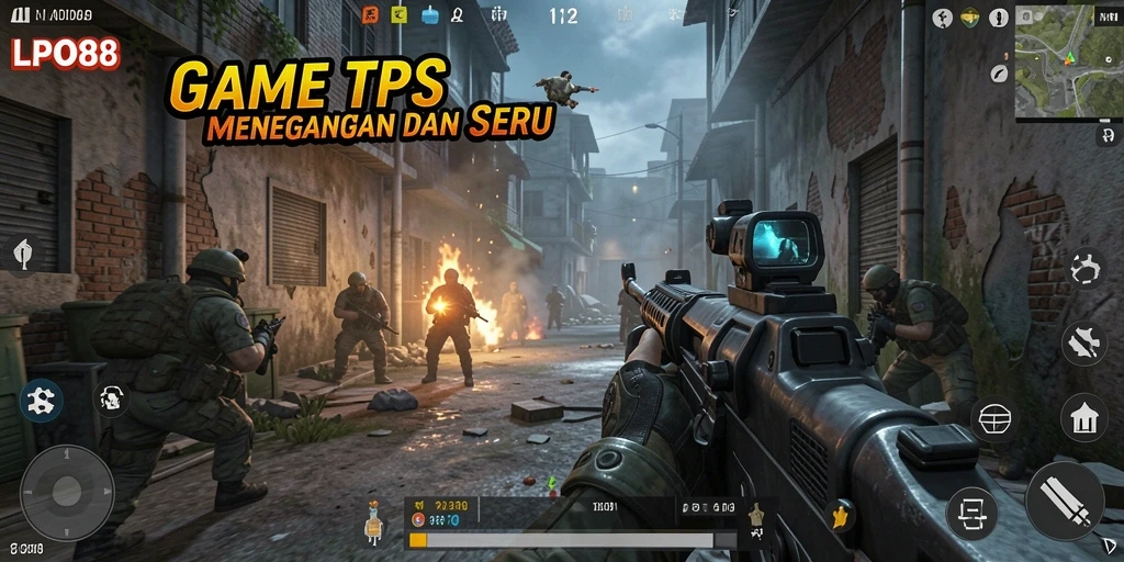 Tangkapan layar LPO88 menampilkan aksi pertempuran yang intens dalam mode TPS.