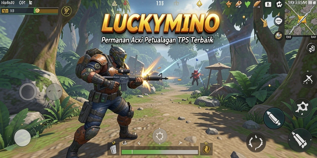 Tampilan gameplay menarik <strong>LUCKYMINO</strong> yang penuh aksi.