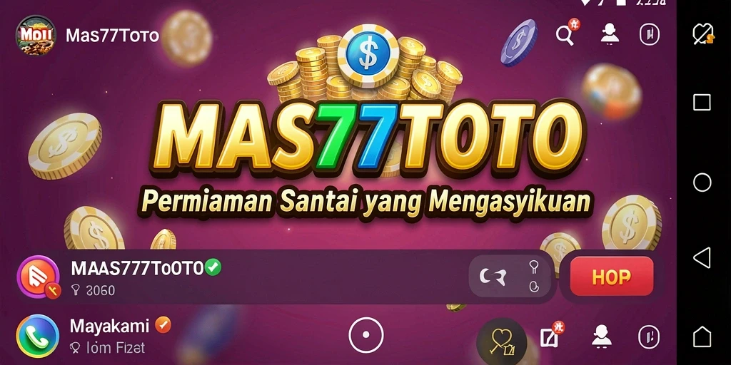 Screenshot utama MAS77TOTO menunjukkan gameplay yang seru dan santai.