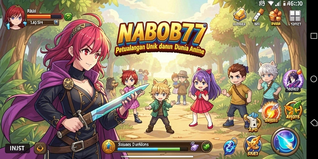 Tampilan gameplay seru di NABOB77 dengan karakter Anime menawan.