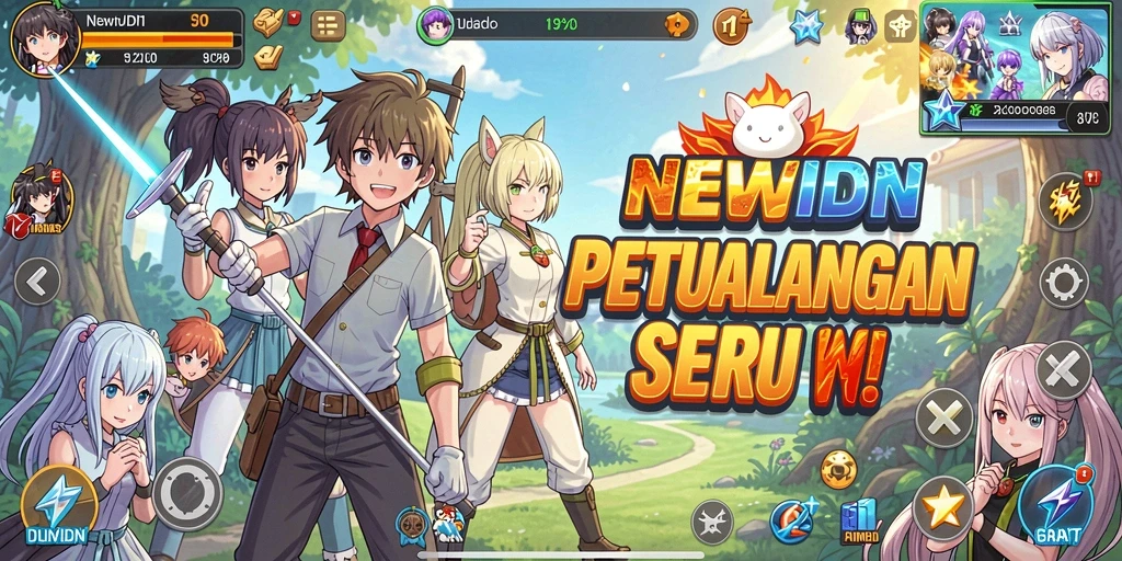 Screenshot dari gameplay <strong>NEWIDN</strong> yang menampilkan karakter dan pertarungan seru.
