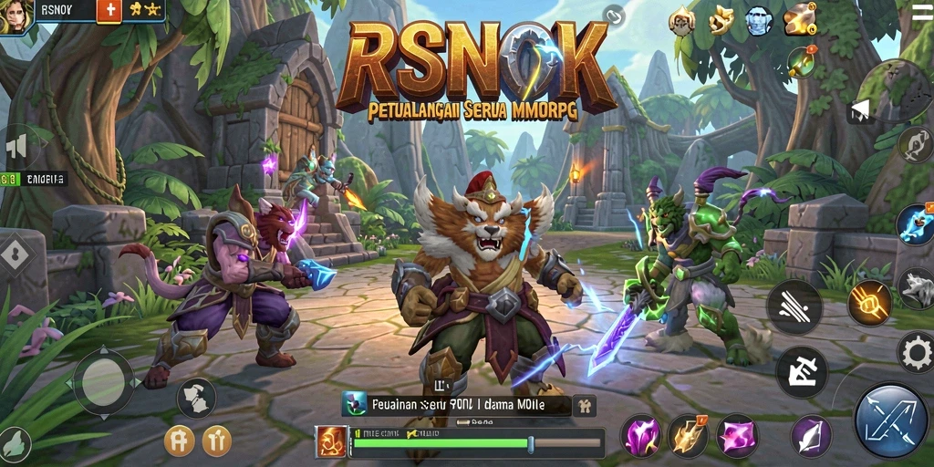 Tampilan gameplay seru dalam RSNOK dengan aksi dan petualangan berbasis MMORPG.