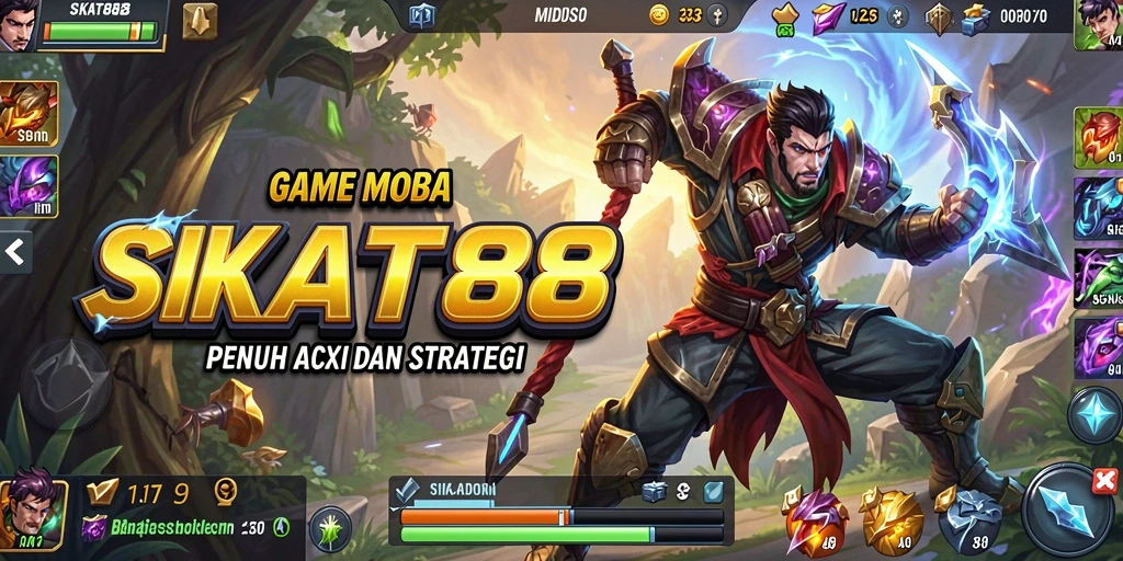 Gameplay seru dan strategis dalam SIKAT88, penuh aksi MOBA.