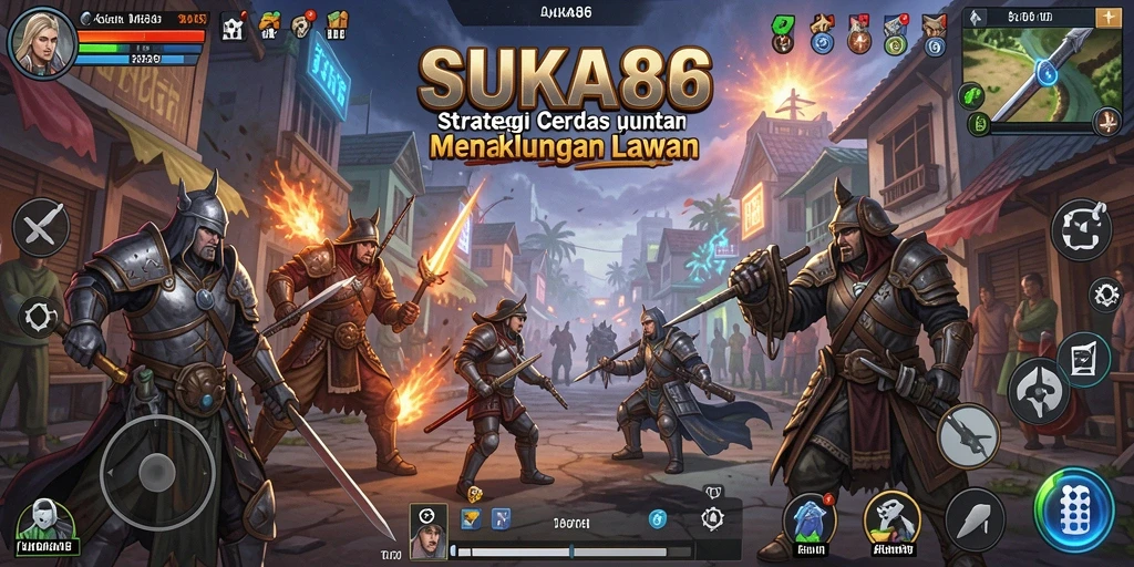 Screenshot gameplay SUKA86 menampilkan pertarungan strategi yang mendebarkan.