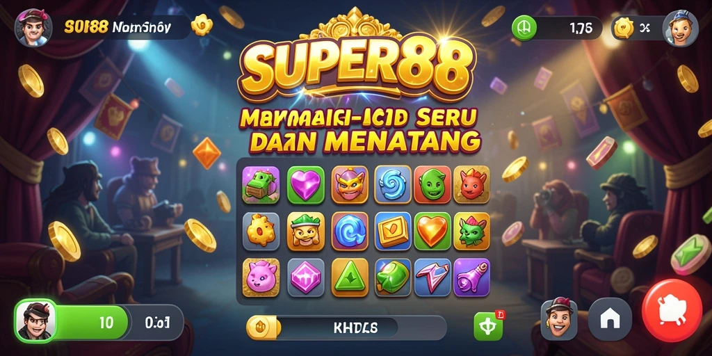 Screenshot gameplay SUPER88 menampilkan kombinasi warna dan tantangan Match-3 yang seru.