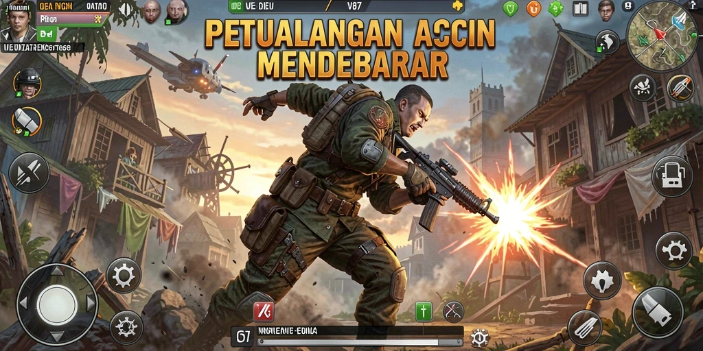 Tampilan aksi seru dari gameplay V87 yang penuh tantangan.
