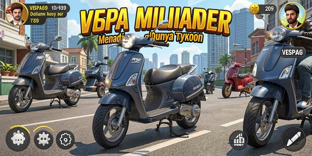Tangkapan layar gameplay VESPA69 yang menampilkan aksi bisnis Tycoon.