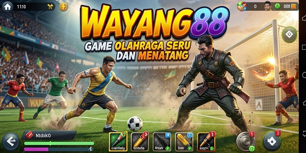 Tampilan gameplay menarik dari WAYANG88 di arena olahraga.