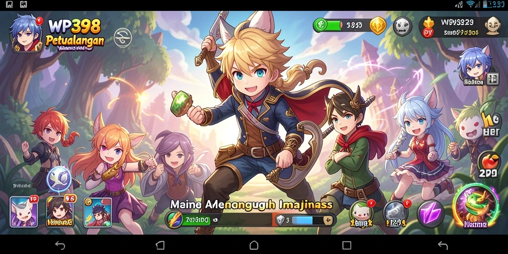 Tampilan gameplay WP888 yang seru dan penuh aksi anime.